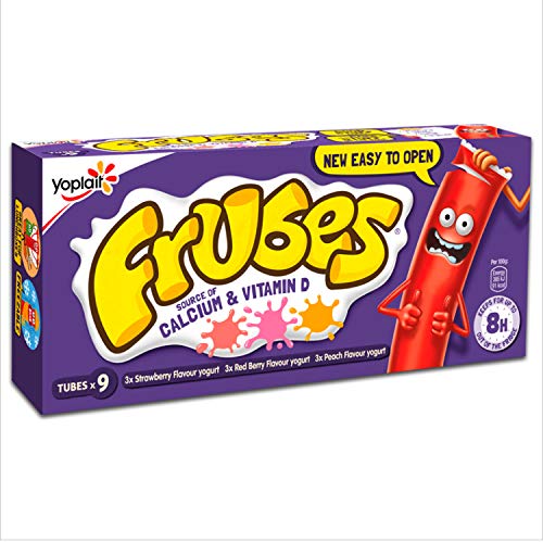 Frubes Yogurt, Strawberry, Red Berry and Peach, 9 Tubes