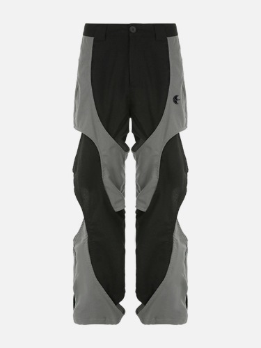 NEV Cut Out Patchwork Pants | Grey / 28