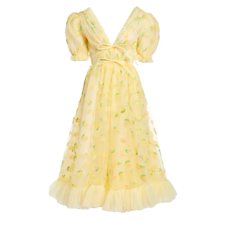 Lemon Midi Dress | S