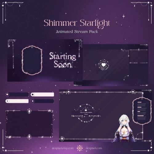 Purple Pink Shimmer Starlight Animated Stream Pack