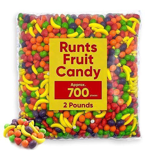 Wonka Candy Runts - 2 Pounds of Bulk Candy - Approx 700 Pieces - Assorted Hard Candy Bulk - Fruit Flavored Bulk Candy - 2 Pounds