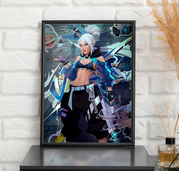 Valorant, Jett, Poster, Illustration, Print, Poster, Gaming Poster, Home Decor, Wall Art, Picture, For Him, For Her, A5, A4, A3,