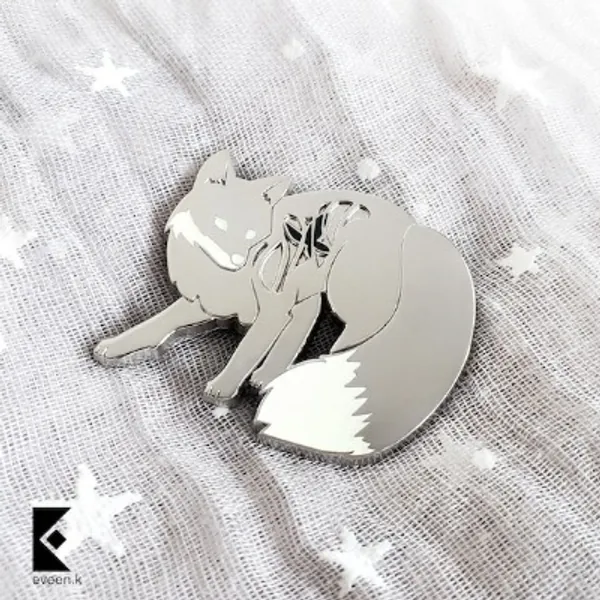 Fox Dream Eater Enamel Pin Glow in the Dark Animals Black and | Etsy
