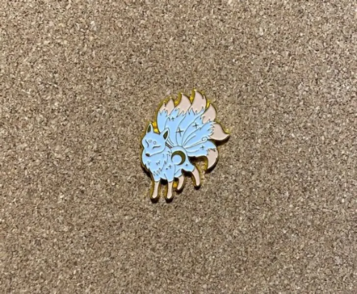 Six Tailed White Fox Anime Enamel Pin | Etsy