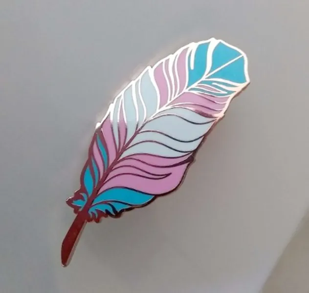 Trans Pride Feather Enamel Pin LGBT | Etsy