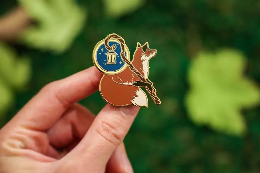 The Lantern & Staff Fox Enamel Pin Accessory