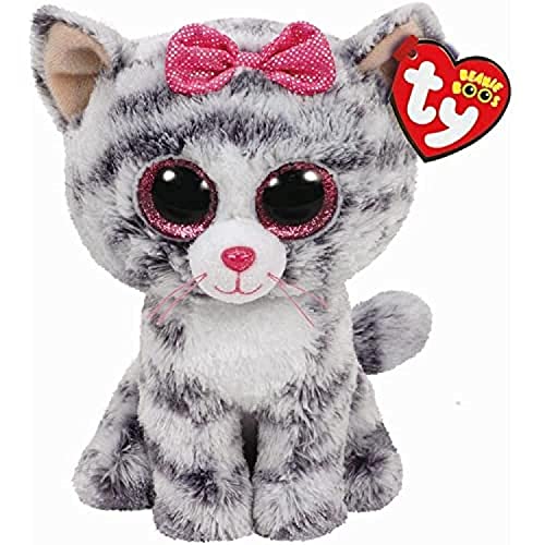 Ty Kiki Grey Cat Plush, Regular