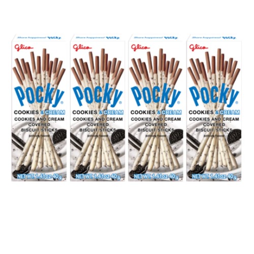 Pocky Biscuit Stick 1.41oz (Pack of 4) (Cookies and Cream) - Cookies and Cream