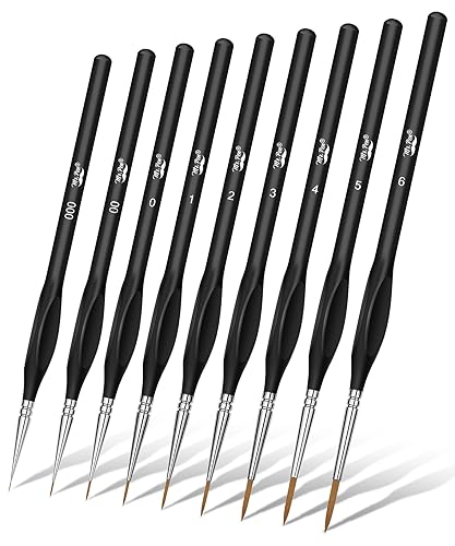 Mr. Pen- Miniature Paint Brushes, 9 Pcs, Detail Paint Brush Set, Fine Paint Brush, Mini Paint Brushes, Thin Paint Brushes, Tiny Paint Brushes, Micro Paint Brush, Fine Point Paint Brush - Black