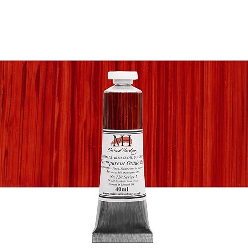 Michael Harding Artist Oil Colours, Transparent Oxide Red, 40ml Tube, 22040