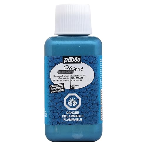 Pebeo Fantasy Prisme, 250 ml Bottle - Caribbean Blue, 8.45 Fl Oz (Pack of 1) - 8.5 Fl Oz (Pack of 1) - Caribbean Blue