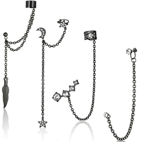 4 Pieces Cuff Earrings