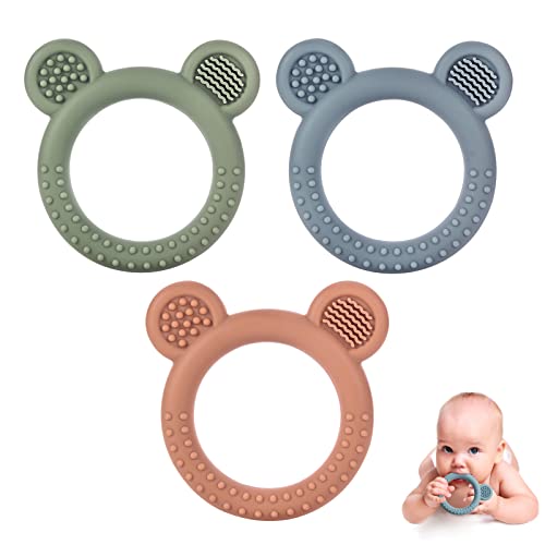 Eascrozn Baby Teething Toys for Babies 0-6 Months Set of 3