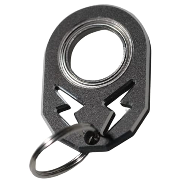 YIPUKIYI Keychain Spinner Fidget Ring Metal Key Chain Spinner Fidget Ring Type Toy for Man Women and Kids (Black)