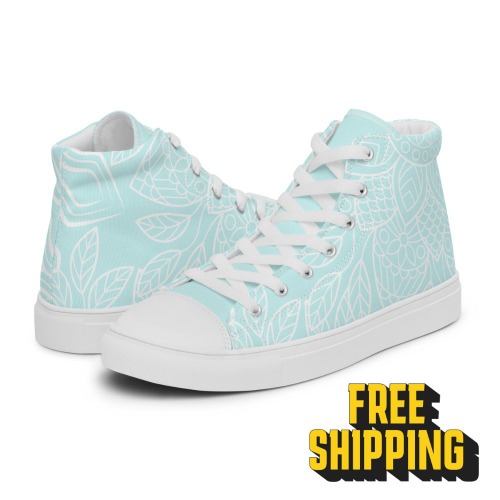 Flower Sequence High Top Canvas Shoes