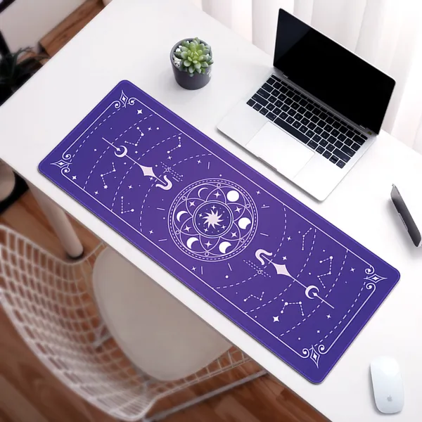 Zodiac Large Desk Pad Stars Keyboard Mat Astrology Lover Gifts - A