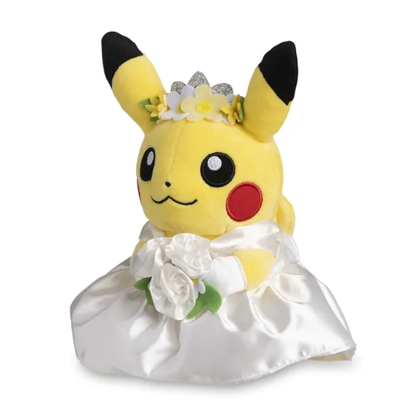 Pokémon Center: Pikachu Wedding - Dress Pikachu (Female) Plush, 8 Inch - 