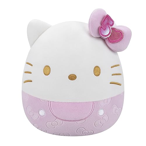 Squishmallows SQSN00920 - Hello Kitty mit Schleife 20 cm, 50 Jähriges Jubiläum, offizielles Jazwares Plüsch