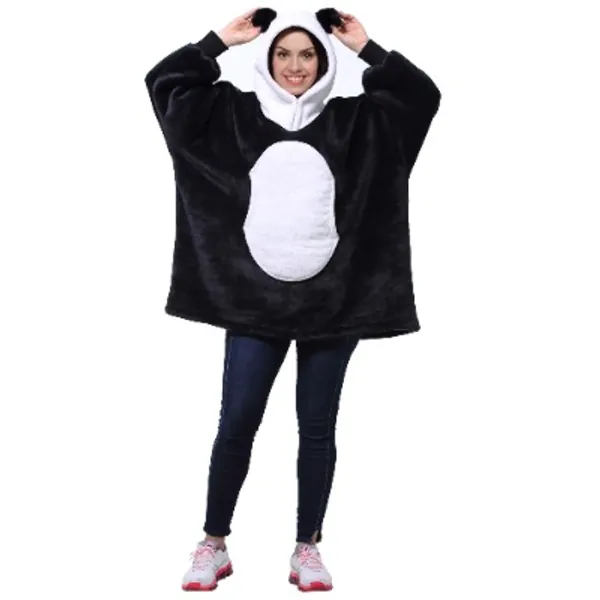 Oversized Blanket Sweatshirt, Super Soft Warm Cozy Wearable Sherpa Hoodie for Adults  Teens, Reversible, Hood  Large Pocket, One Size