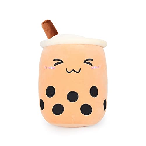 AIXINI 19.6 inch Boba Plush Stuffed Bubble Tea Plushie Cartoon Milk Tea Cup Pillow Big, Soft Kawaii for Kids - Closed Eyes - 19.6Inch