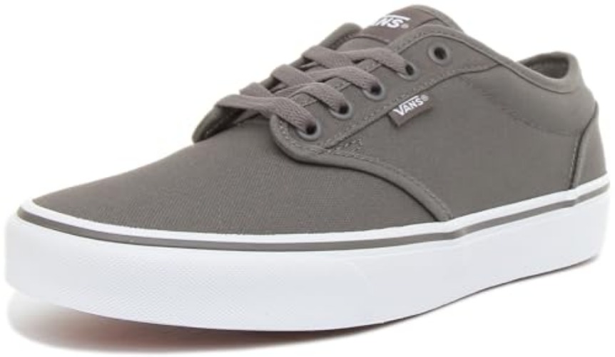 Vans Men's Atwood Low-top Sneaker - 12 - Canvas Pewter White