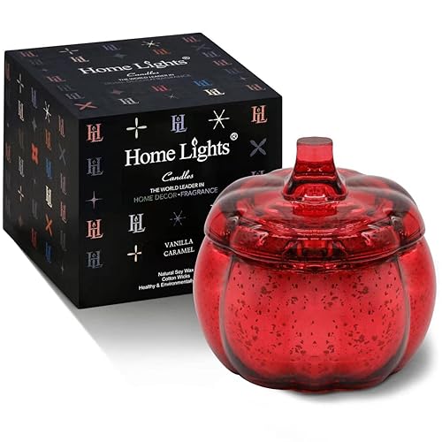 Scented Candles for Home Decoration - Aromatherapy Candles - Pumpkin Shaped -Vanilla Caramel | Thanksgiving Candle Gift Natural Soy Wax Candles - Vanilla Caramel