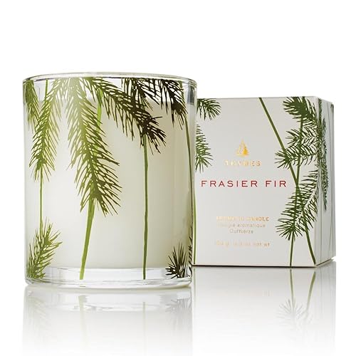 Thymes Frasier Fir Pine Needle Candle - Highly Scented Candles for a Luxury Home Fragrance - Holiday Candles with a Forest Fragrance - Single-Wick Candle (6.5 oz) - 6.5 oz