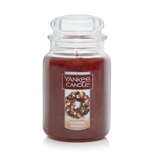 Yankee Candle Autumn Wreath Scented, Classic 22oz Large Jar Single Wick Aromatherapy Candle, Over 110 Hours of Burn Time, Fall Fragrance, Perfect for gifting - Autumn Wreath - Classic Large Jar