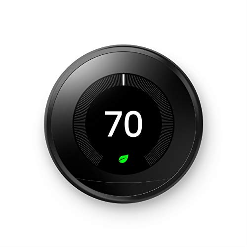 Google Nest Learning Thermostat - Programmable Smart Thermostat for Home - 3rd Generation- Works with Alexa - Black - Black