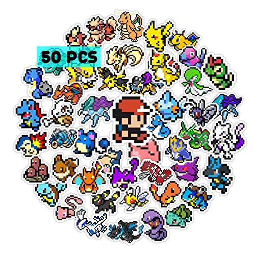 Pounchi Retro Video Game Stickers (50pcs Large Size) Aesthetic Vinyl Kawaii Cute Stickers Merchandise Merch Gifts Birthday Party Supplies Decorations Laptop Water Bottle Skateboard Stickers for Teens - Retro Video Game Stickers