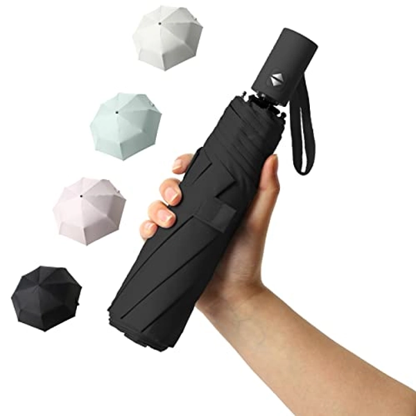 BAODINI Small Travel Umbrella for Rain Protection Sun-Folding UV Umbrella Windproof Compact