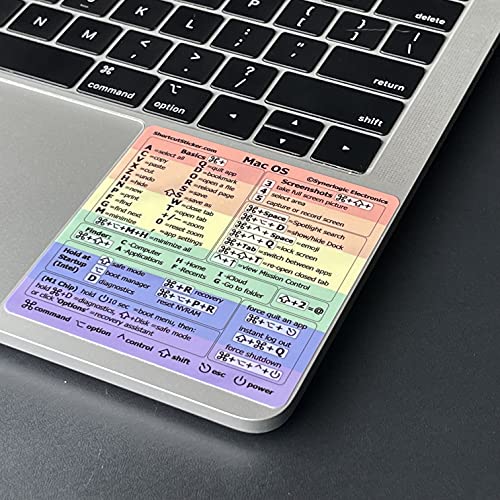 SYNERLOGIC Mac OS (Ventura/Monterey/Big Sur/Catalina) Keyboard Shortcuts M1/M2/Intel No-Residue Laminated Vinyl Sticker for 13-16-inch MacBook Air/Pro/iMac/Mini (Pride) - 1 - Pride