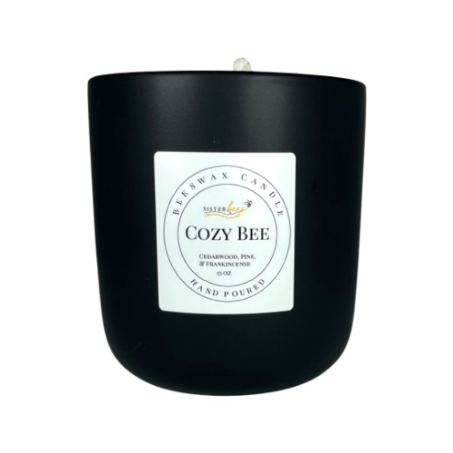 "Cozy Bee" Beeswax Candle - Farmhouse Style Glass Jar by Sister Bees - Yes