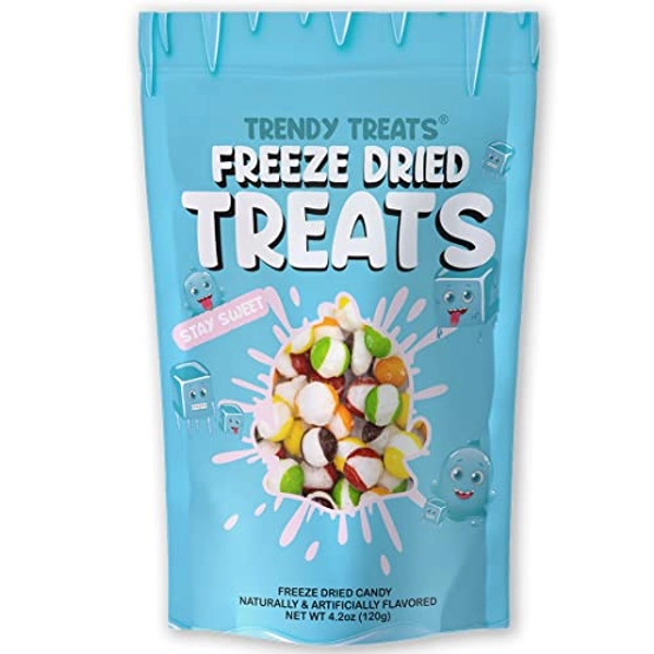 Trendy Treats Freeze Dried Candy - Fun, Exotic & Weird | Featured on Tik Tok Trendy Treats Channel | Delightful Crunchy Bites - Perfect Candy Gift for Kids - Resealable Packaging - 4.2oz