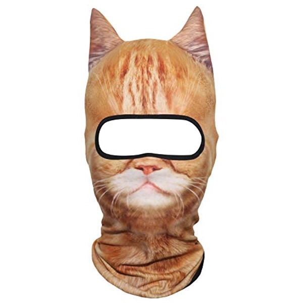AXBXCX 3D Animal Ears Balaclava Winter Warmer Face Mask for Skiing Snowboarding Snowmobile Halloween Christmas - Exotic Shorthair