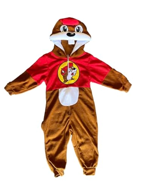 Buc-ee's Beaver Onesie, Adult Unisex, Halloween Costume, Pajamas Animal Homewear Sleepwear, Beaver (US, S/M, Regular) - XX-Large - Red