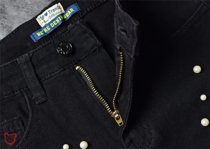 Black Distressed High Waist Jeans - Black / 40