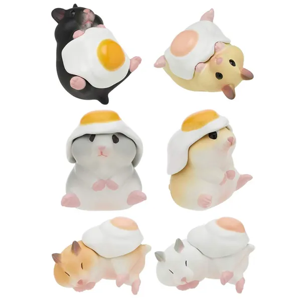 Kitan Club Hamster 'N Egg Version 2 Plastic Toy - Blind Box Includes 1 of 6 Collectable Figurines - Fun, Versatile Decoration - Authentic Japanese Design - Made from Durable Plastic