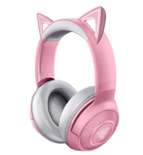 Razer Kraken BT Kitty gaming slušalke, roza
