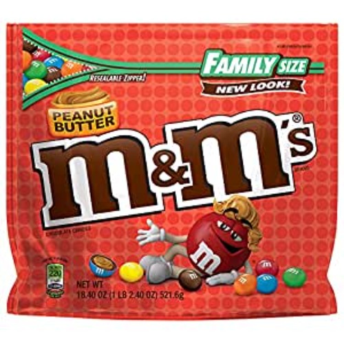 M&M'S, Peanut Butter Chocolate Candy Family Size, 18.4 oz