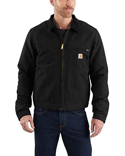 Carhartt mens Duck Detroit Jacket (Regular and Big & Tall Sizes) - Large - Black