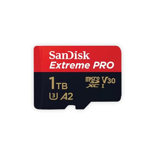 SanDisk Extreme Pro 1 TB microSDXC Memory Card + SD Adapter with A2 App Performance + Rescue Pro Deluxe 170 MB/s Class 10, UHS-I, U3, V30 - 1 TB - Extreme Pro microSD
