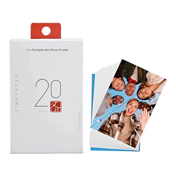 SLuB Photo Paper 2x3 inches (5 x 7.6 cm) Zink Adhesive Back Photo Paper (20 Sheets)