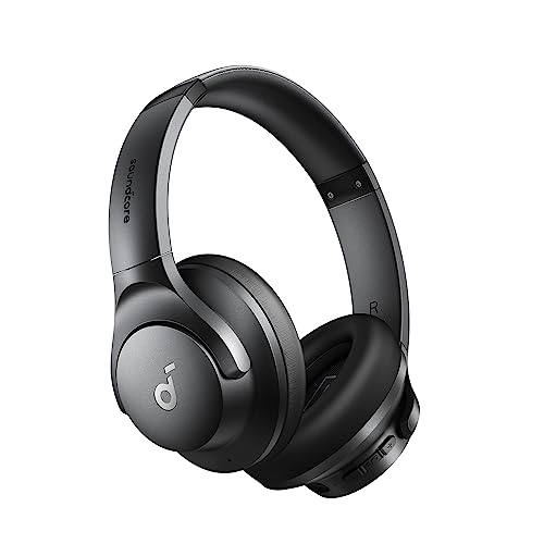soundcore by Anker Q20i Hybrid Active Noise Cancelling Headphones, Wireless Over-Ear Bluetooth, 40H Long ANC Playtime, Hi-Res Audio, Big Bass, Customize via an App, Transparency Mode, Ideal for Travel - Black