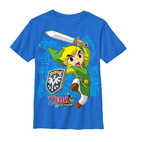 Nintendo Boys' Link Up Graphic T-shirt - Big Boys - Large - Royal