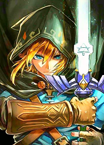 SparkArt 5D Diamond Painting for Adults and Kits Full Drill Zelda 12x16 inch Round Drill Diamond Painting Kits Diamond Art Perfect for Relaxation and Home Wall Decor