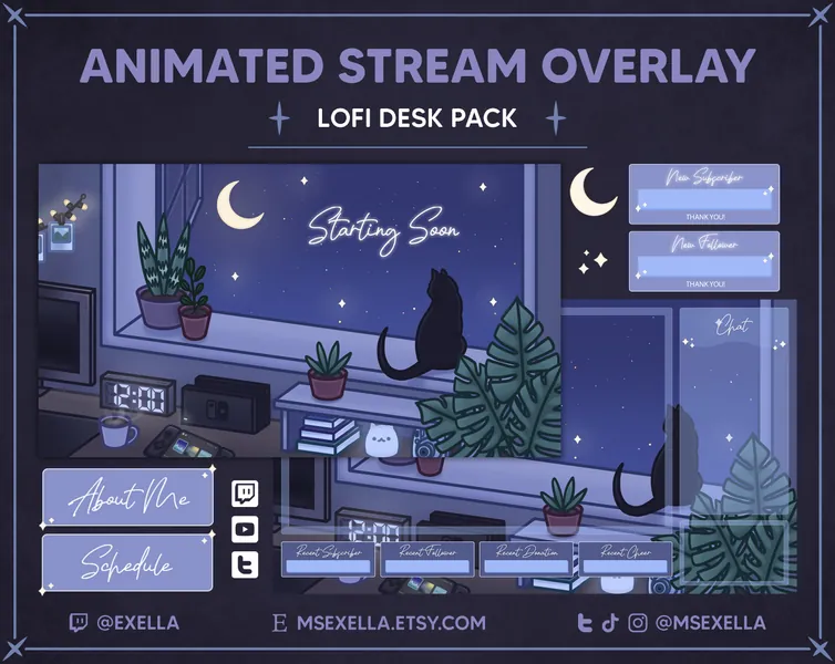 Animated Customizable Stream Overlay Pack