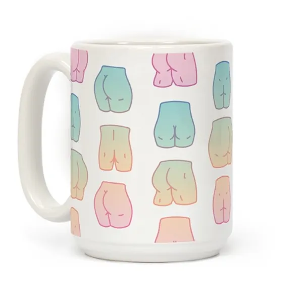 Kawaii Pastel Butt Pattern Coffee Mugs | LookHUMAN