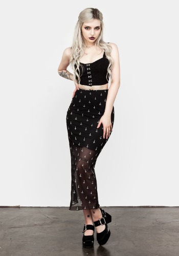 WICKED MESH MIDI SKIRT | UK 16