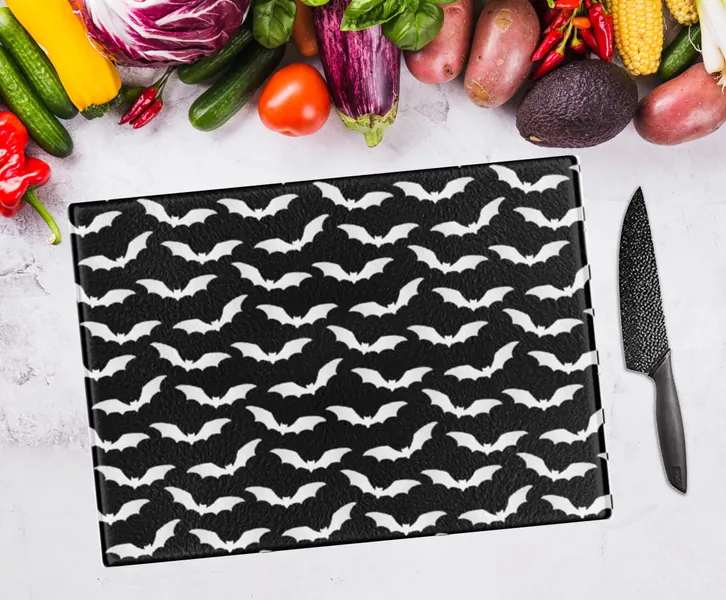 Gothic Cutting board, Gothic home decor, Goth black kitchen decor, Witch decor, Halloween decor, Gothic Tempered Glass cutting board